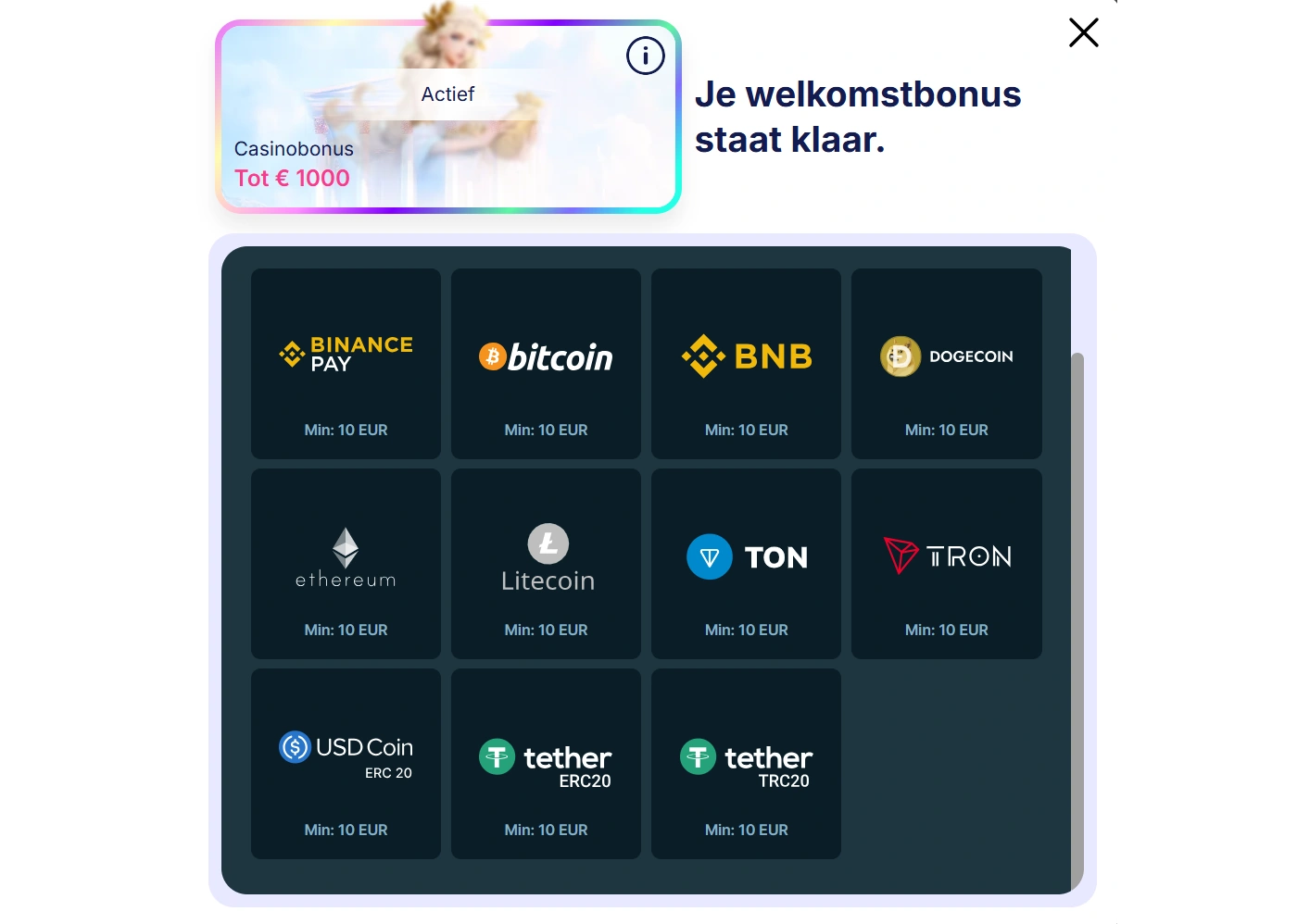 Fortunica Betaalmethoden