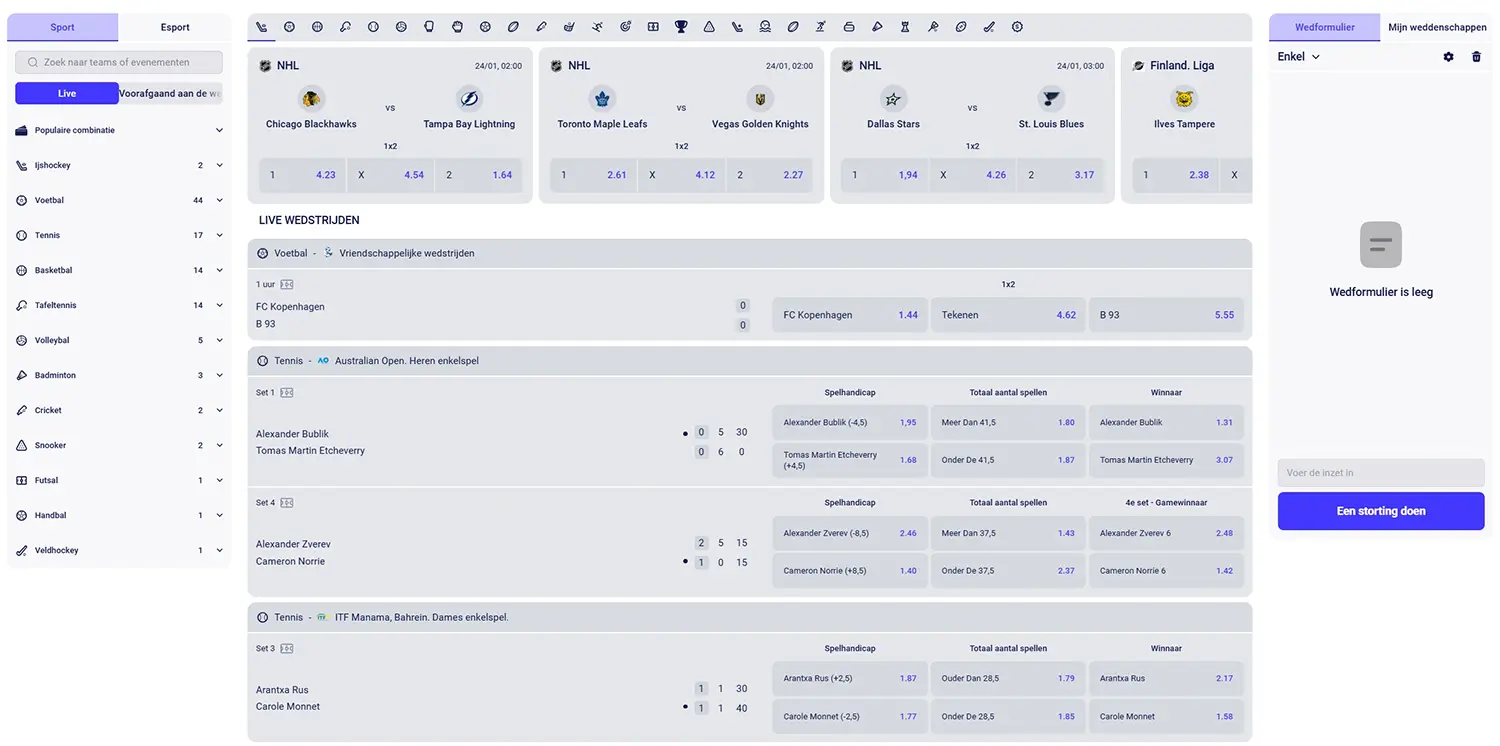Fortunica Sportweddenschappen